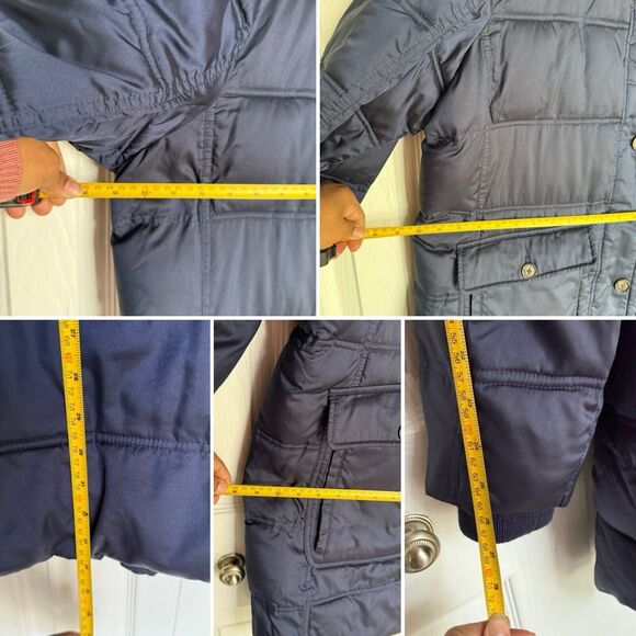 LANDS' END XL (18) Navy Blue Insulated Puffer Coat Parka - Picture 9 of 16